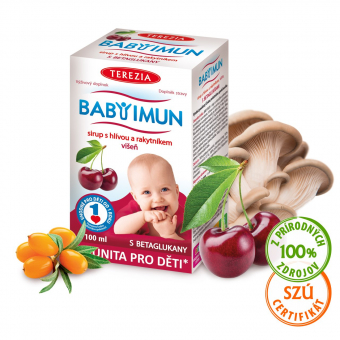 BABY IMUN sirup s hlivou a rakytníkom - višňa