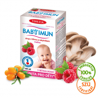 BABY IMUN sirup s hlivou a rakytníkom - malina