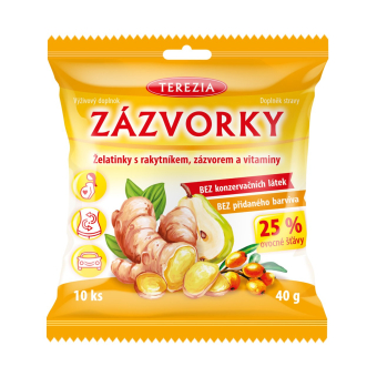Zázvorky želatínky s rakytníkom, zázvorom a vitamínmi