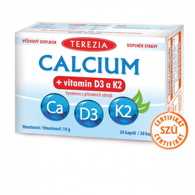 CALCIUM + vitamín D3 a K2