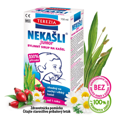 NEKAŠLI Junior 100 % prírodný bylinný sirup na kašeľ